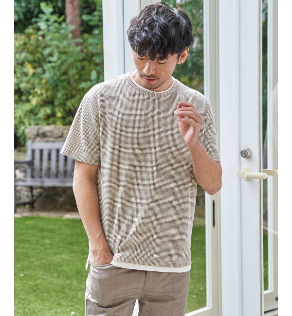 ikka「【雑誌MonoMax5月号掲載】冷感ドライワッフルフェイクT「小泉孝太郎さん着用モデル」」|Tシャツ・カットソー|