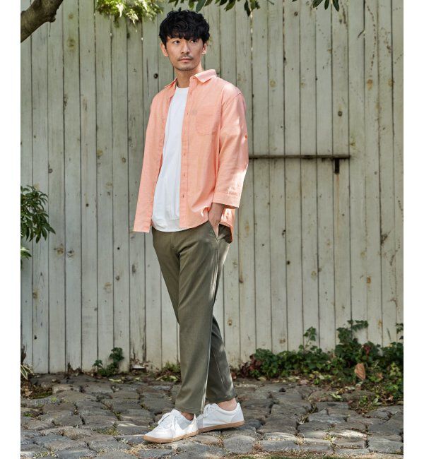 ikka「【雑誌MonoMax5月号掲載】フレンチリネンMIX袖2WAYシャツ【接触冷感】「小泉孝太郎さん着用モデル」」|シャツ・ブラウス|