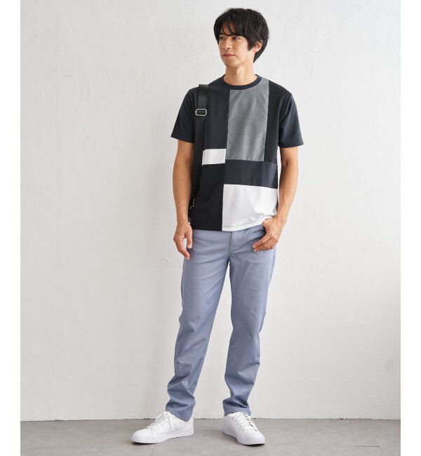 ikka「【雑誌MonoMax5月号掲載】ブロックス冷感切り替えTシャツ「小泉孝太郎さん着用モデル」」|Tシャツ・カットソー|