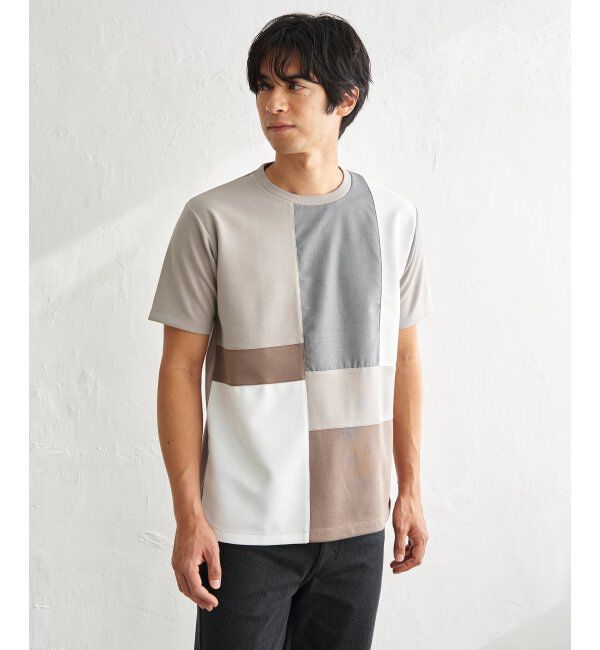 ikka「【雑誌MonoMax5月号掲載】ブロックス冷感切り替えTシャツ「小泉孝太郎さん着用モデル」」|Tシャツ・カットソー|