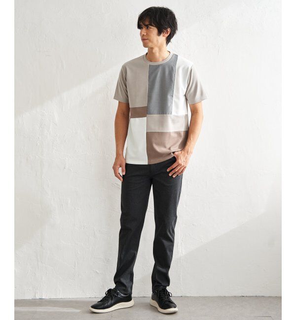 ikka「【雑誌MonoMax5月号掲載】ブロックス冷感切り替えTシャツ「小泉孝太郎さん着用モデル」」|Tシャツ・カットソー|