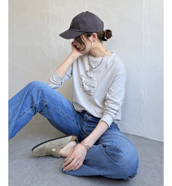 Lbc with Life「Girlプリントロゴ刺繍ロンT」|Tシャツ・カットソー|