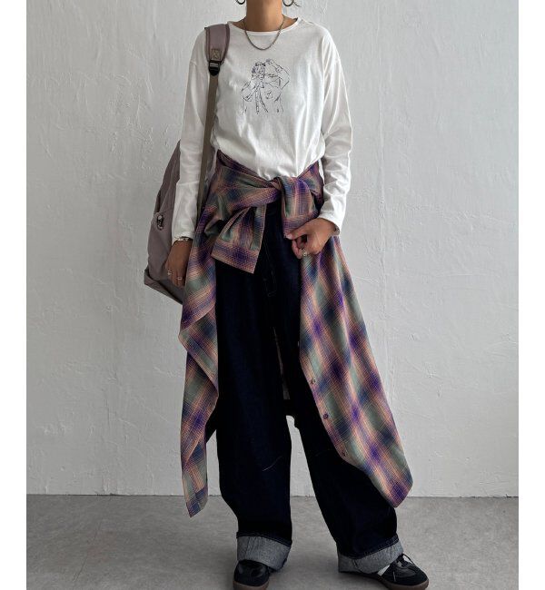 Lbc with Life「Girlプリントロゴ刺繍ロンT」|Tシャツ・カットソー|