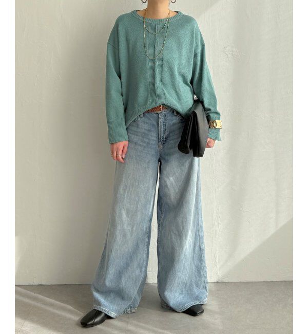 Lbc with Life「ミニブークレサイドスリットニット」|カーディガン|