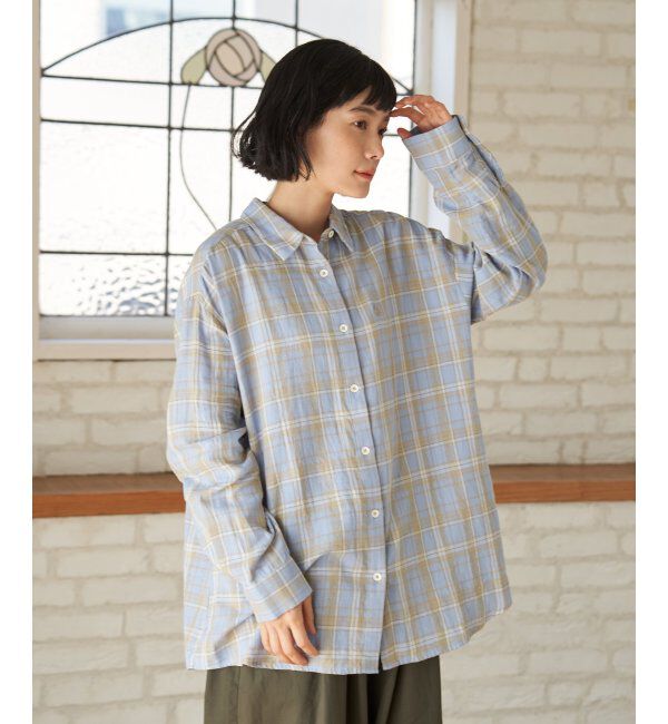 Lbc with Life「ダブルガーゼロゴ刺繍オーバーシャツ」|シャツ・ブラウス|