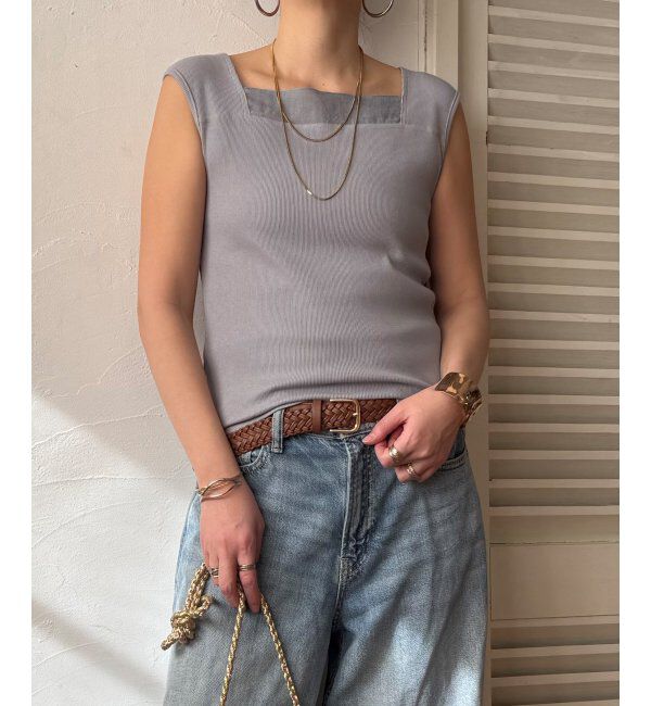 Lbc with Life「スクエアネックシアーレイヤードタンクトップ」|キャミソール|