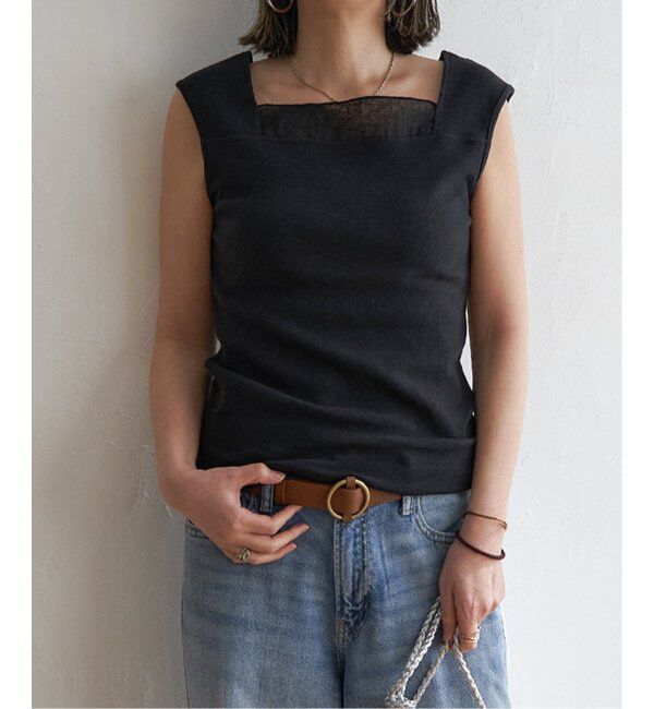 Lbc with Life「スクエアネックシアーレイヤードタンクトップ」|キャミソール|