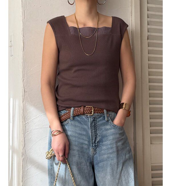 Lbc with Life「スクエアネックシアーレイヤードタンクトップ」|キャミソール|