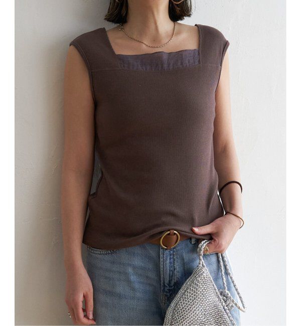 Lbc with Life「スクエアネックシアーレイヤードタンクトップ」|キャミソール|