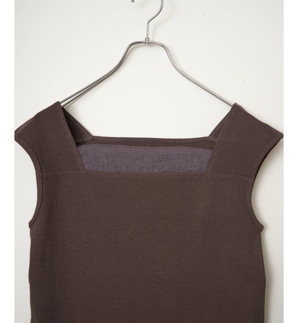 Lbc with Life「スクエアネックシアーレイヤードタンクトップ」|キャミソール|