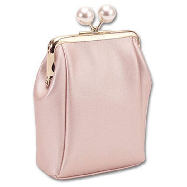  「マリークヮント エンボスデイジーパール ガマ口マルチポーチ パールピンク 本体 (H13.5&times;W12&times;D5cm)」|コスメ雑貨|