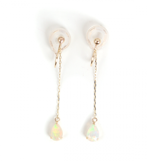  「オパール チェーン イヤリング | K10YG」|イヤリング|