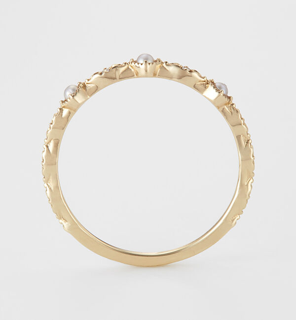 agete「K10パールリング」|リング|