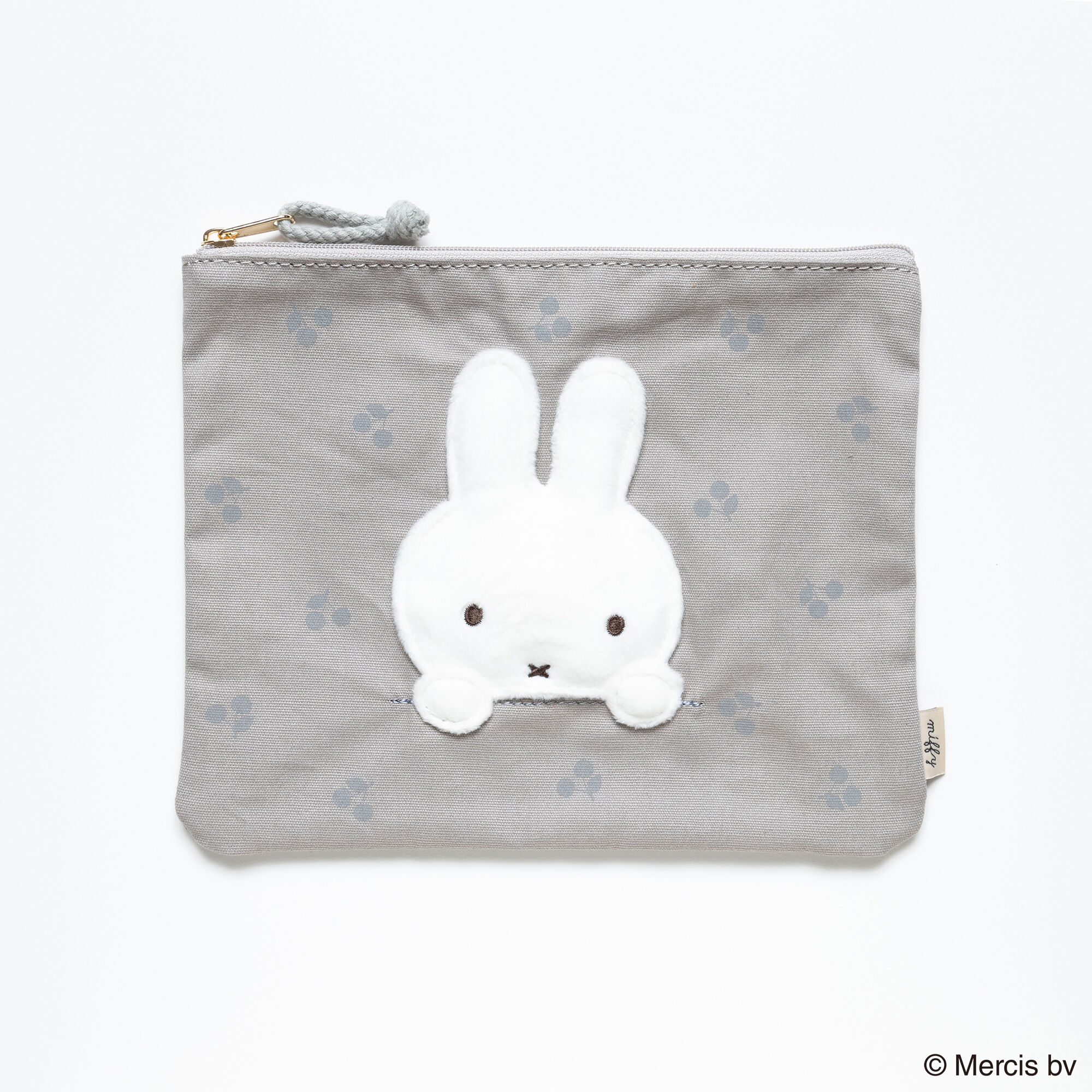  「MIFFY CHERRY APPLIQUE フラットポーチ」|ポーチ|GRY
