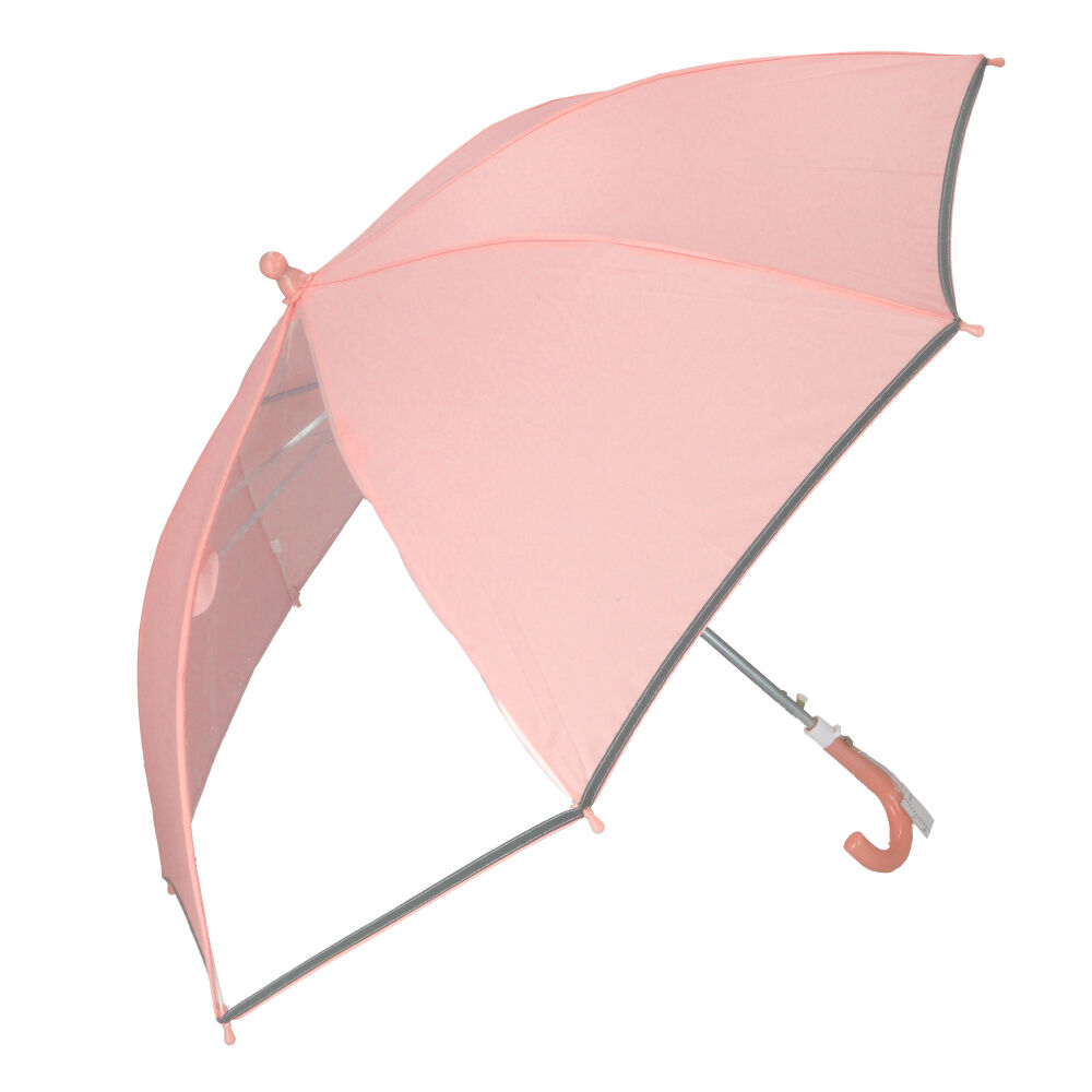 BACKYARD FAMILY「長傘 子供用 50cm 透明窓 通販 反射テープ付 キッズ 園児 小学生 低学年 シンプル 無地」|傘|ピンク1