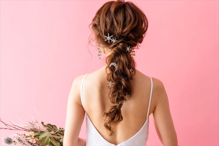 BACKYARD FAMILY「ブライダル ヘアアクセサリー 通販 ヘアピン 6本セット 星 大きめ スターモチーフ 月モチーフ」|その他|