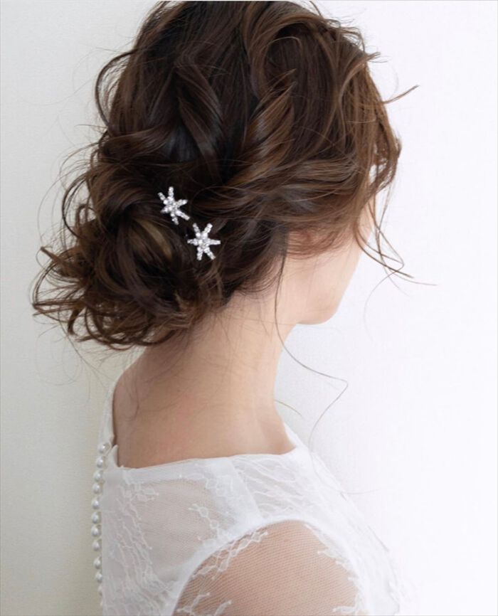 BACKYARD FAMILY「ブライダル ヘアアクセサリー 通販 ヘアピン 6本セット 星 大きめ スターモチーフ 月モチーフ」|その他|