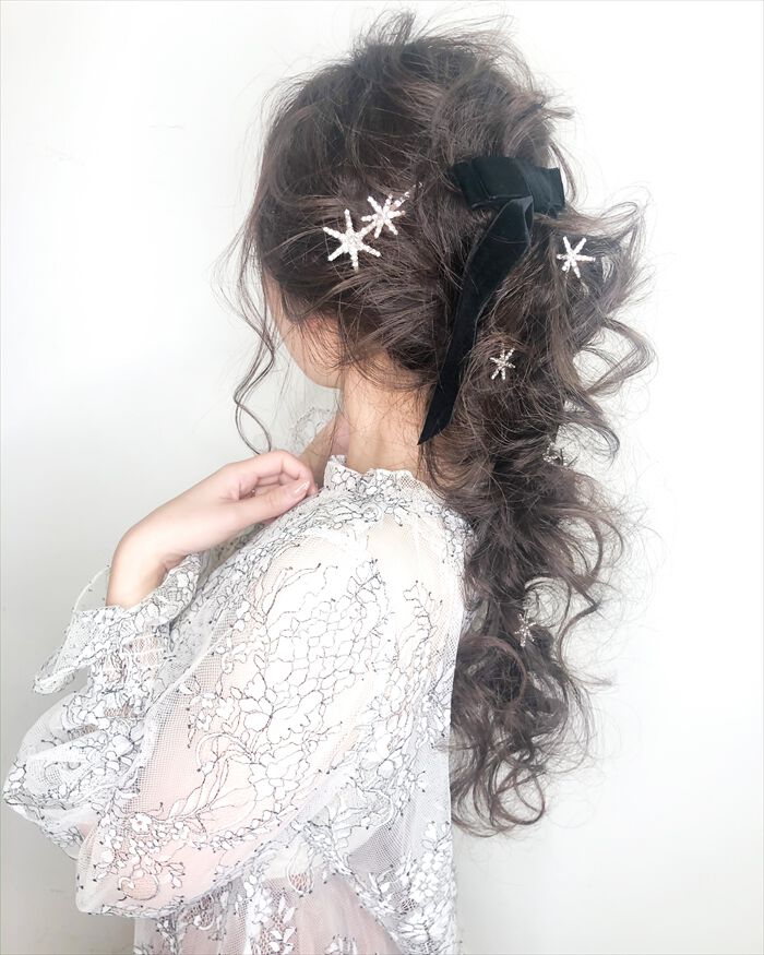 BACKYARD FAMILY「ブライダル ヘアアクセサリー 通販 ヘアピン 6本セット 星 大きめ スターモチーフ 月モチーフ」|その他|