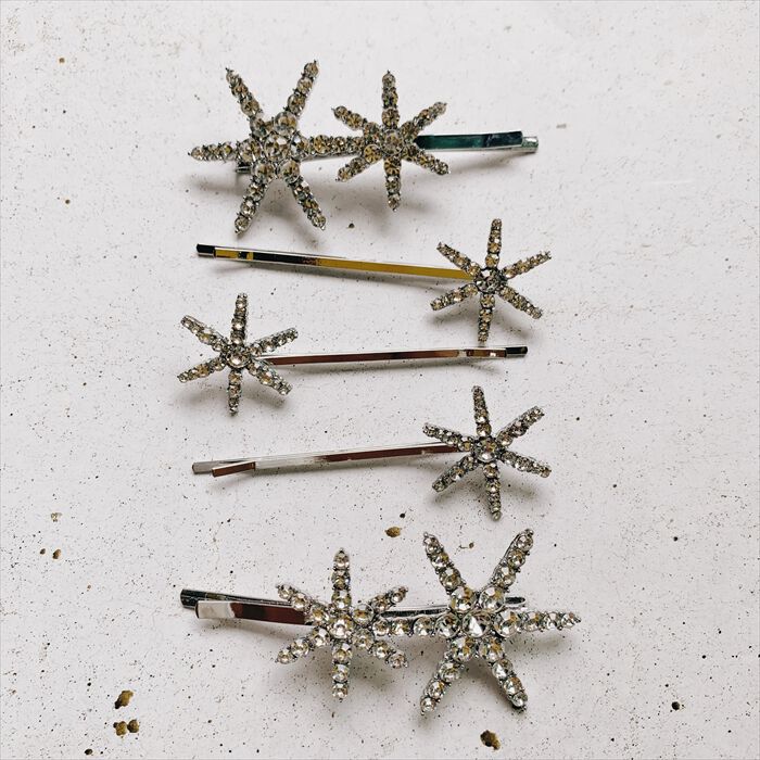 BACKYARD FAMILY「ブライダル ヘアアクセサリー 通販 ヘアピン 6本セット 星 大きめ スターモチーフ 月モチーフ」|その他|