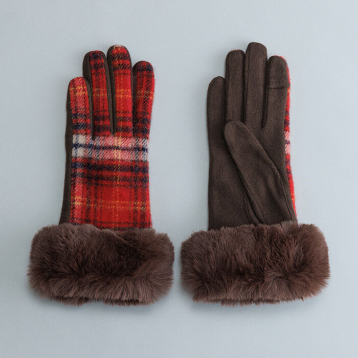 BACKYARD FAMILY「クロダ 手袋 レディース 通販 グローブ 手ぶくろ 暖かい かわいい タータンチェック 通勤 通学」|手袋|