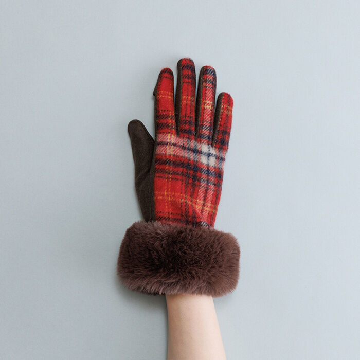 BACKYARD FAMILY「クロダ 手袋 レディース 通販 グローブ 手ぶくろ 暖かい かわいい タータンチェック 通勤 通学」|手袋|