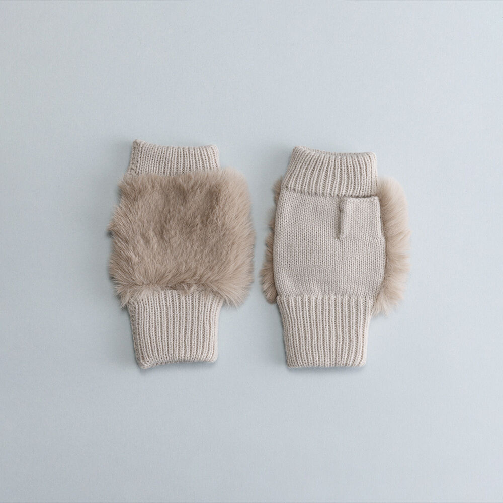 BACKYARD FAMILY「クロダ 手袋 レディース 通販 グローブ 手ぶくろ 指なし ハンドウォーマー ハンドカバー 暖かい」|手袋|グレー2