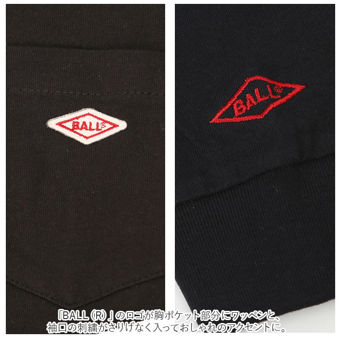 BACKYARD FAMILY「tシャツ 長袖 メンズ 通販 綿100% ブランド BALL 60500 おしゃれ ロンt 無地」|Tシャツ・カットソー|