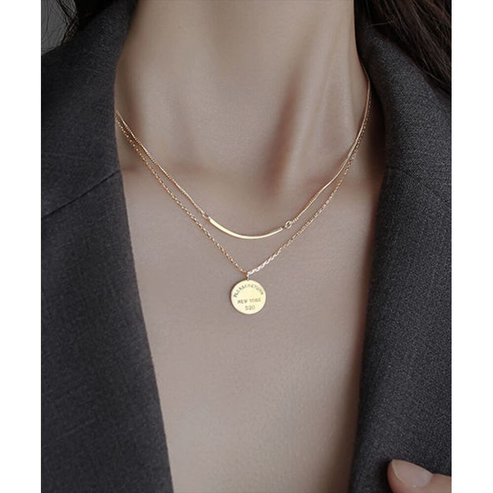 BACKYARD FAMILY「ネックレス レディース シンプル 通販 ペンダント 2連ネックレス コインネックレス」|その他|ゴールド1