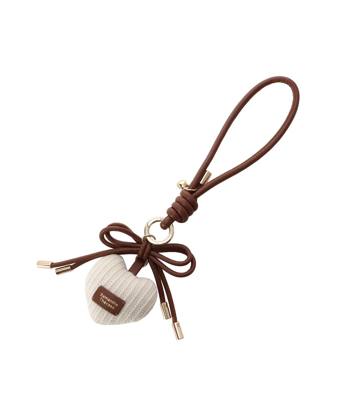 Samantha Thavasa「ハートモチーフリボンバッグチャーム」|チャーム・キーホルダー|キャメル