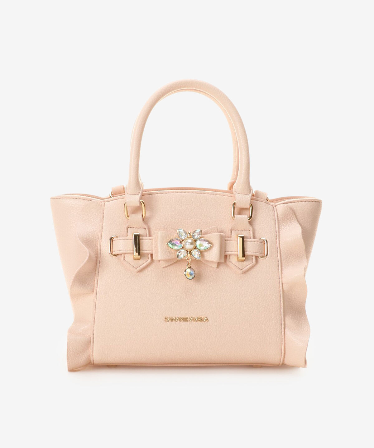 Samantha Vega「ビジューリボンフラッター(ミニ)」|ショルダー・メッセンジャー|ﾋﾟﾝｸﾍﾞｰｼﾞｭ