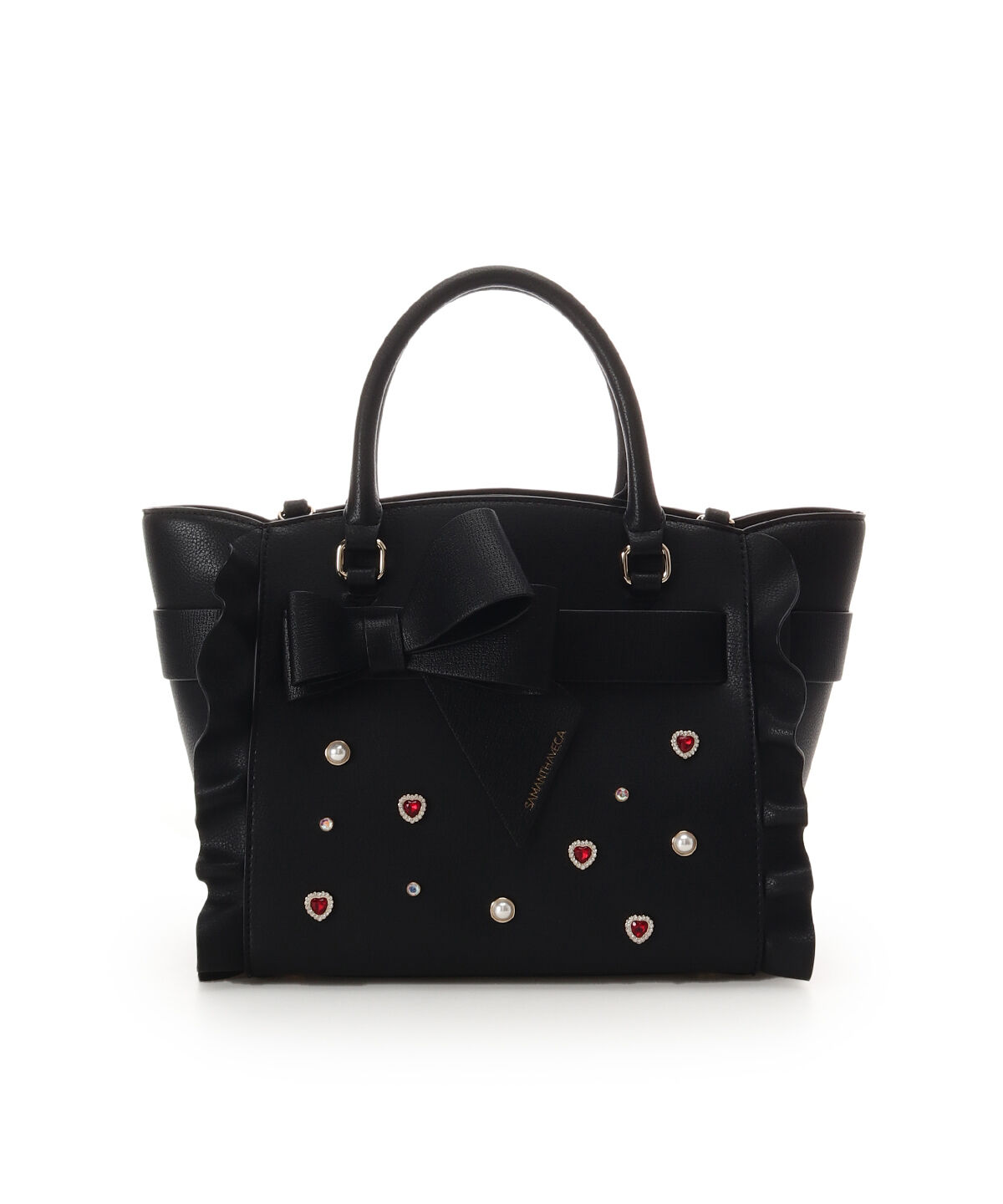 Samantha Vega「ブロッサムリボンフラッター（小）」|ハンドバッグ|ブラック