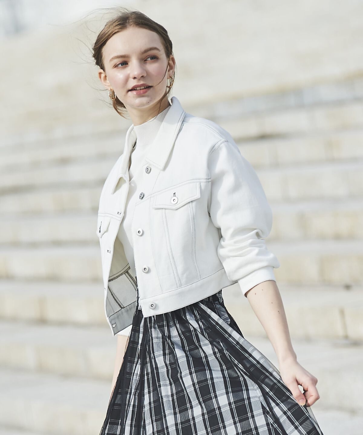 アンドクチュール「クロップドデニムジャケット」|デニムジャケット|