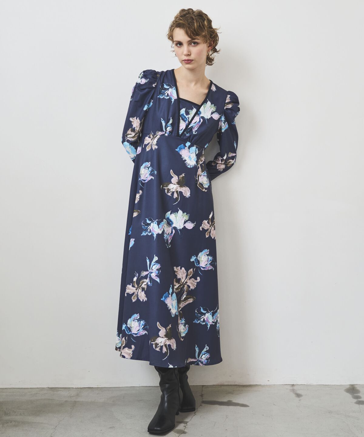 アンドクチュール「ウォーターフラワープリントワンピース」|ワンピース|