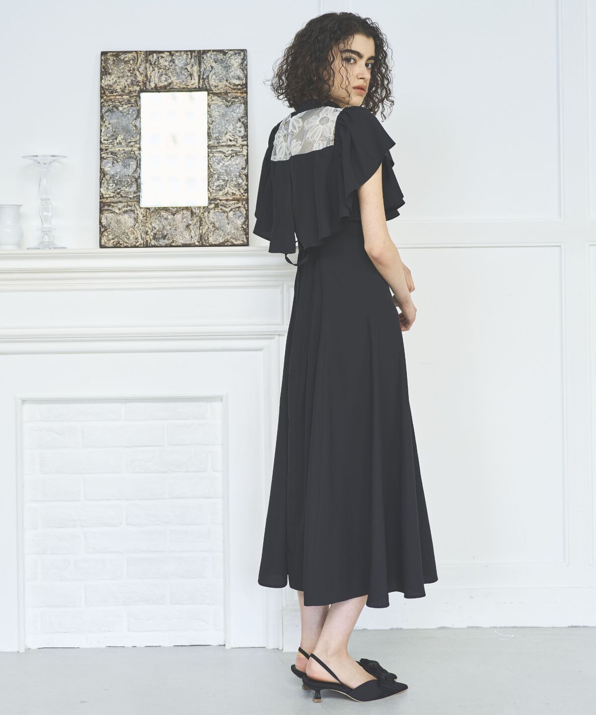 アンドクチュール「2WAYフラワーレースケープドレス」|ドレス|