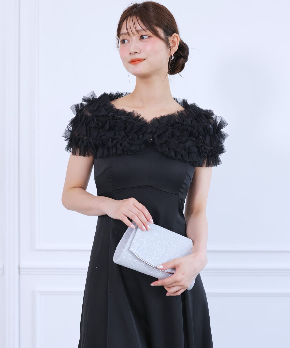 アンドクチュール「チュールケープセットドレス」|ドレス|