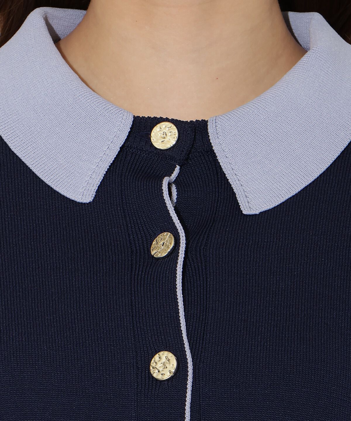 アンドクチュール「配色レイヤードライクニットカーディガン」|カーディガン|