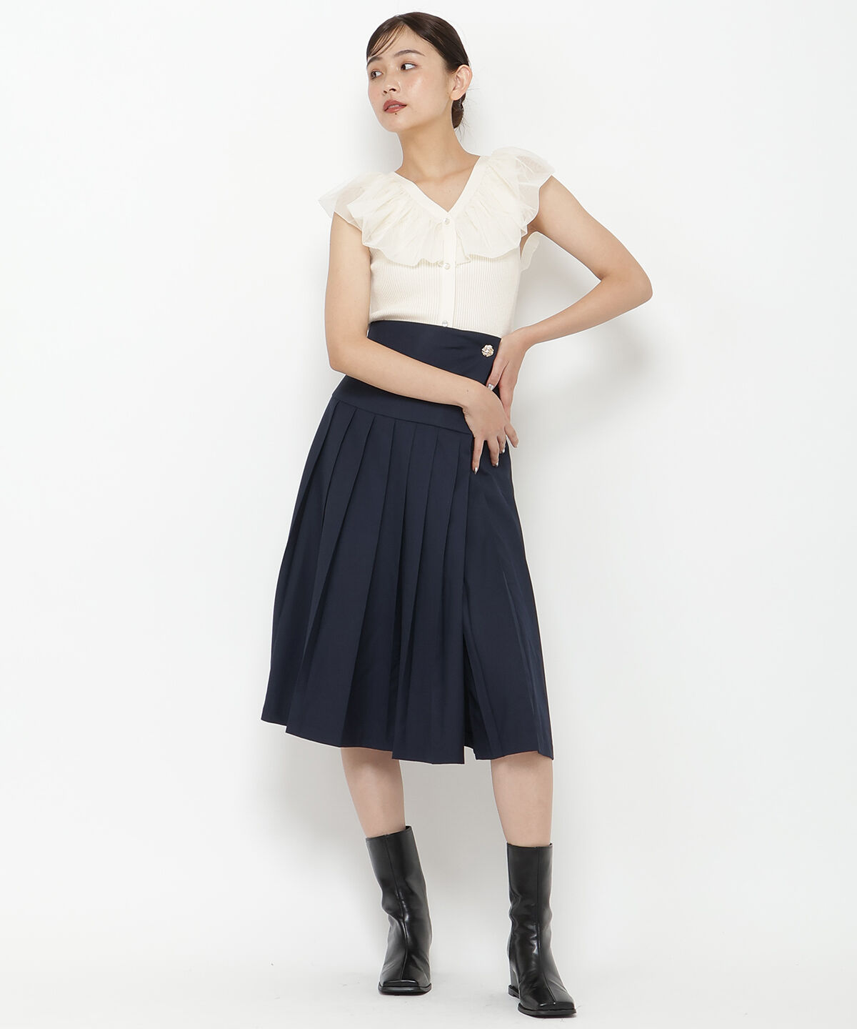 REDYAZEL「チュールドッキングニット」|ニット・セーター|