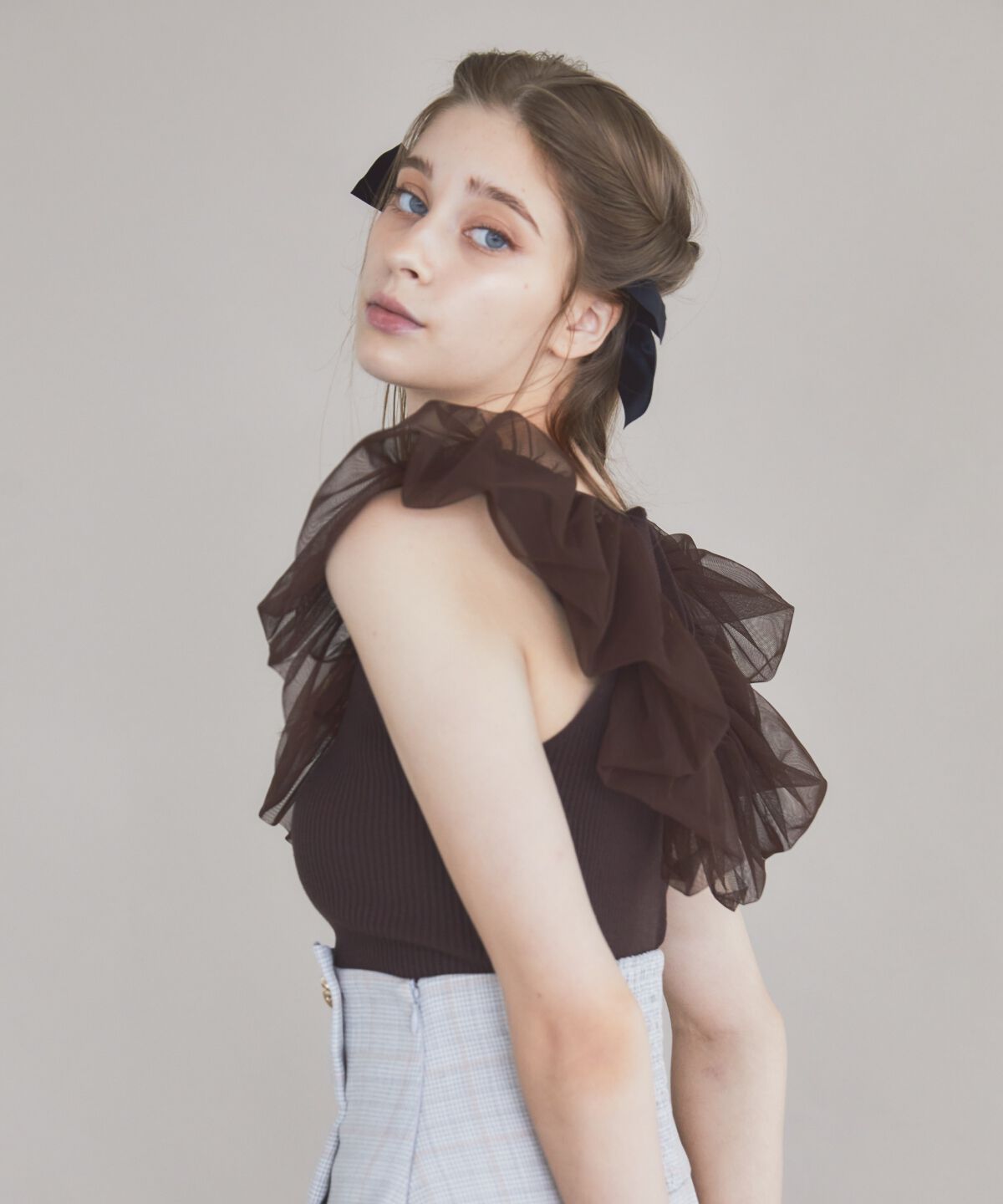 REDYAZEL「チュールドッキングニット」|ニット・セーター|