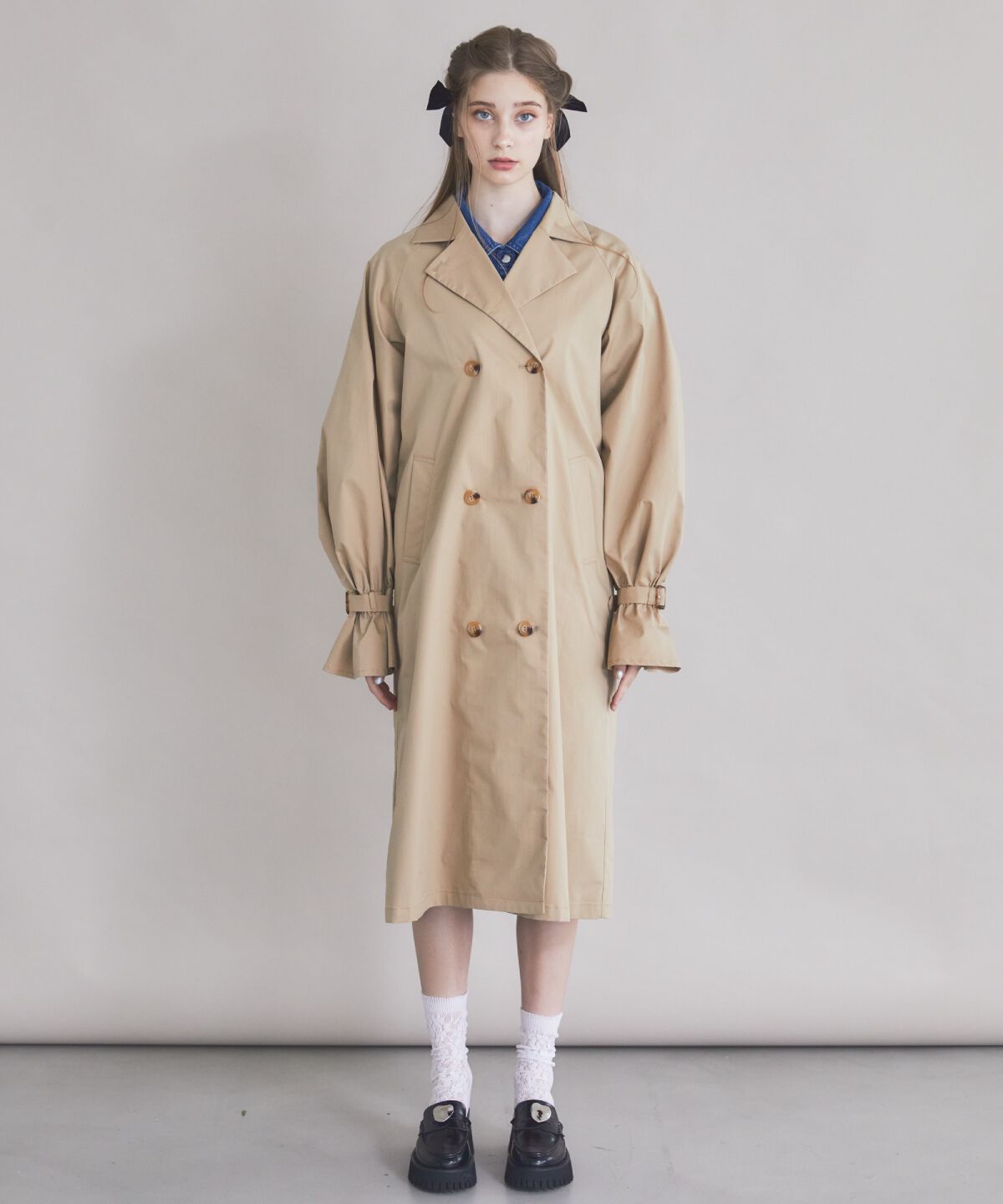 REDYAZEL「チェックライニングトレンチコート」|トレンチコート|