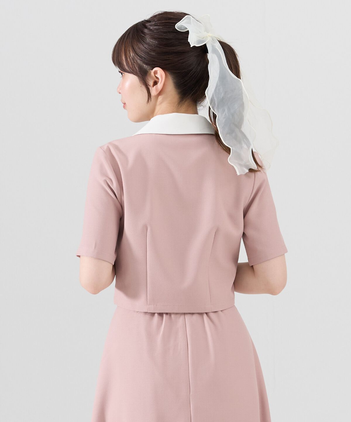 REDYAZEL「バイカラー半袖ショートジャケット」|テーラードジャケット|