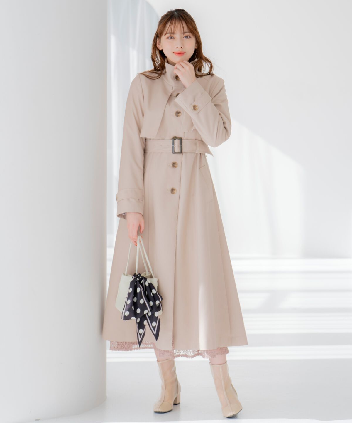 WILLSELECTION「スタンドカラーシングルトレンチコート」|トレンチコート|