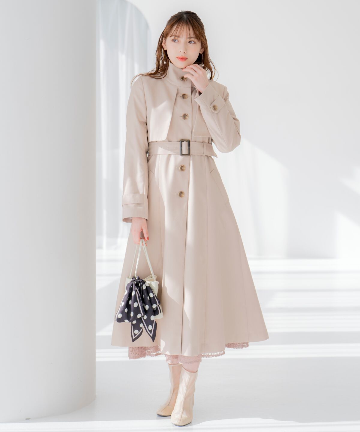 WILLSELECTION「スタンドカラーシングルトレンチコート」|トレンチコート|