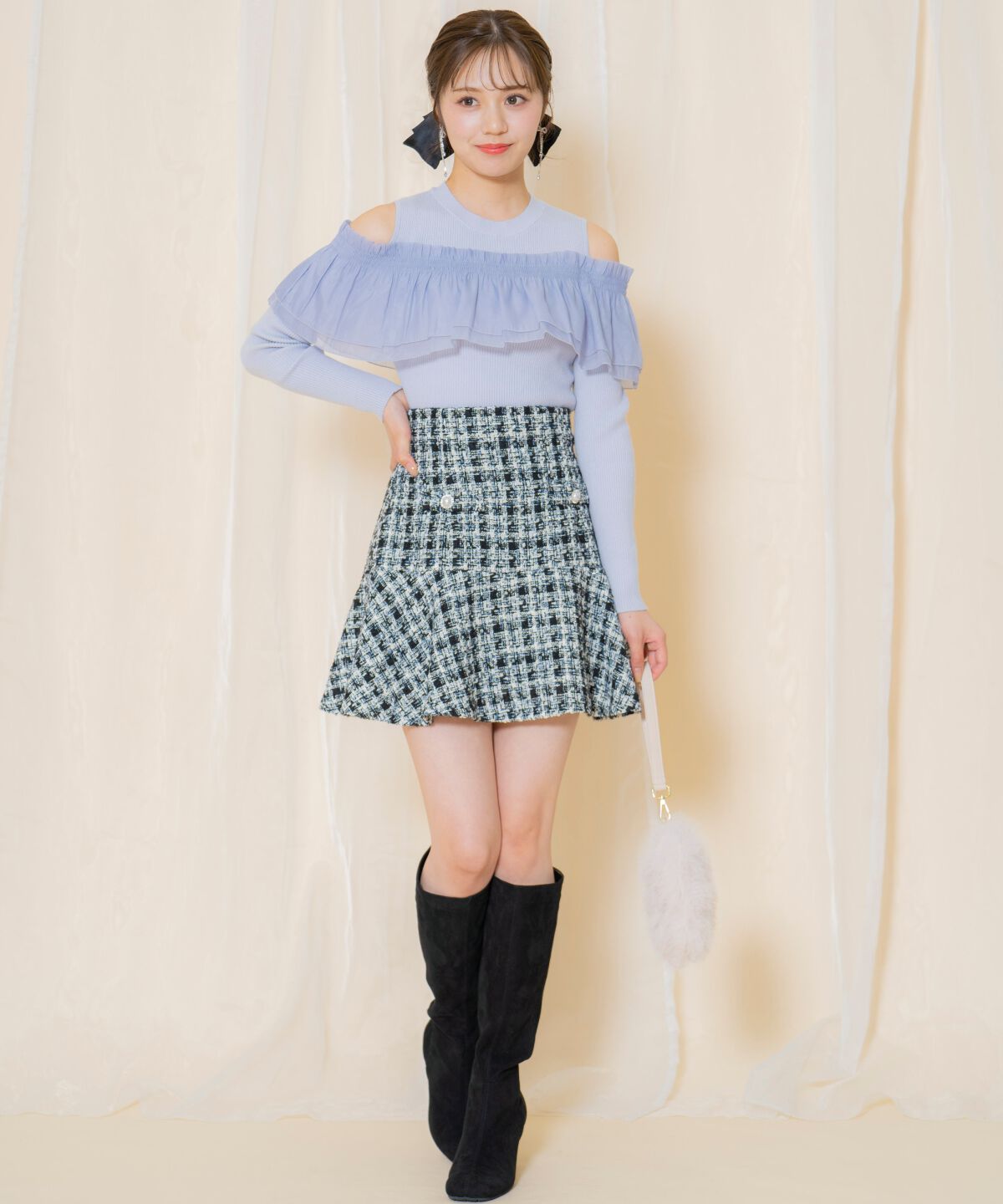 WILLSELECTION「シアーフリルニット」|ニット・セーター|