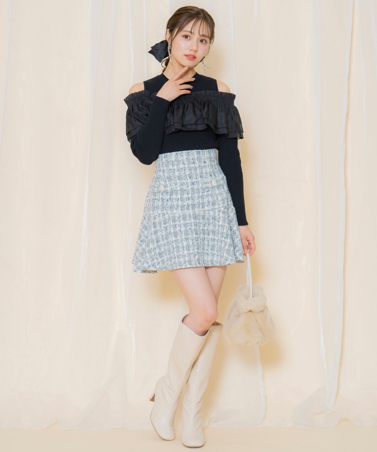 WILLSELECTION「シアーフリルニット」|ニット・セーター|