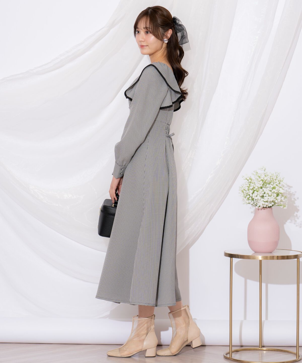 WILLSELECTION「配色パイピングフリルワンピース」|ワンピース|