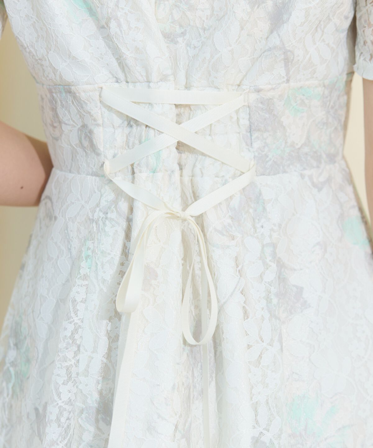 WILLSELECTION「ニュアンスフラワーレースプリントワンピース」|ワンピース|