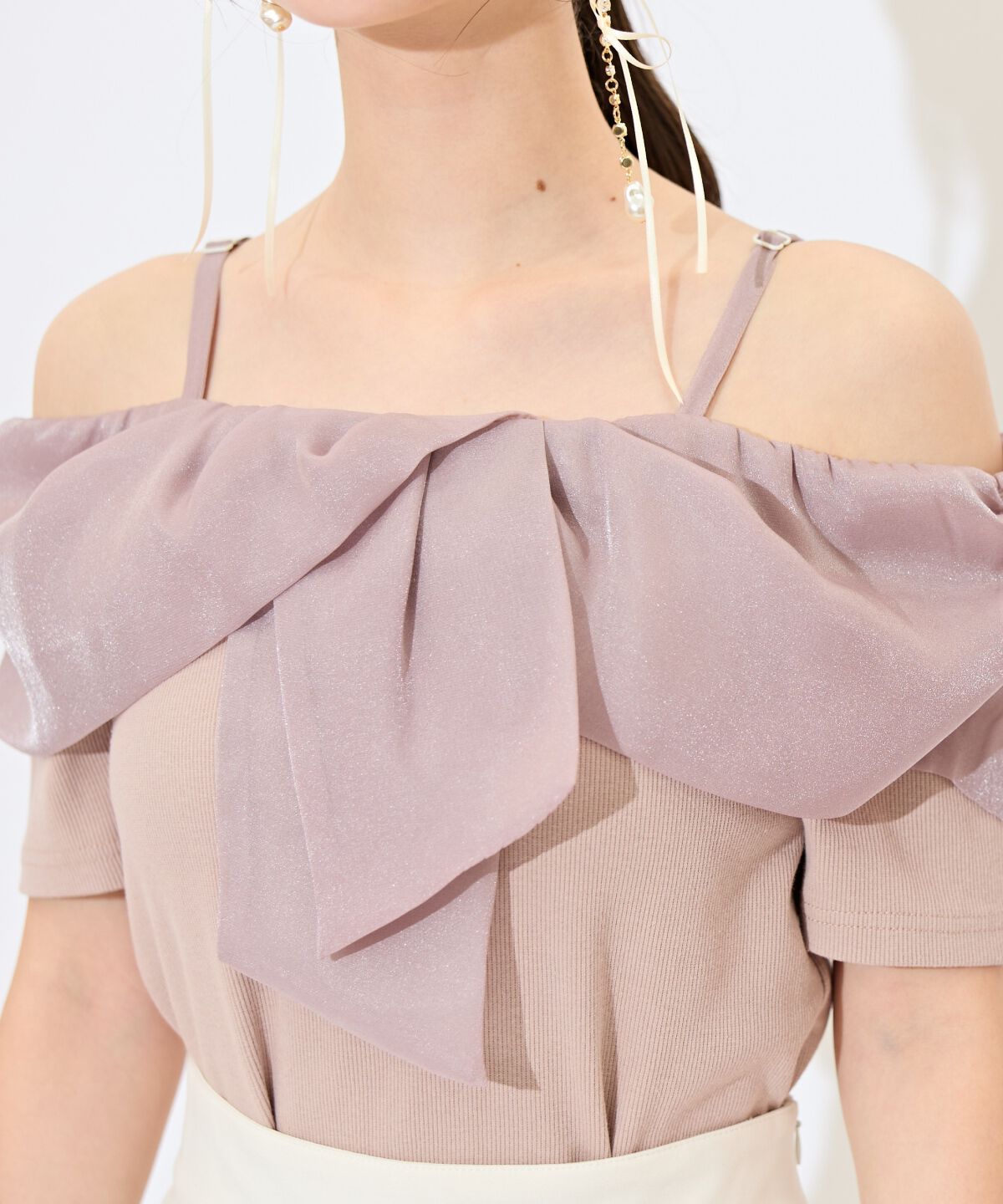 WILLSELECTION「ツイストリボンオフショルトップス」|Tシャツ・カットソー|