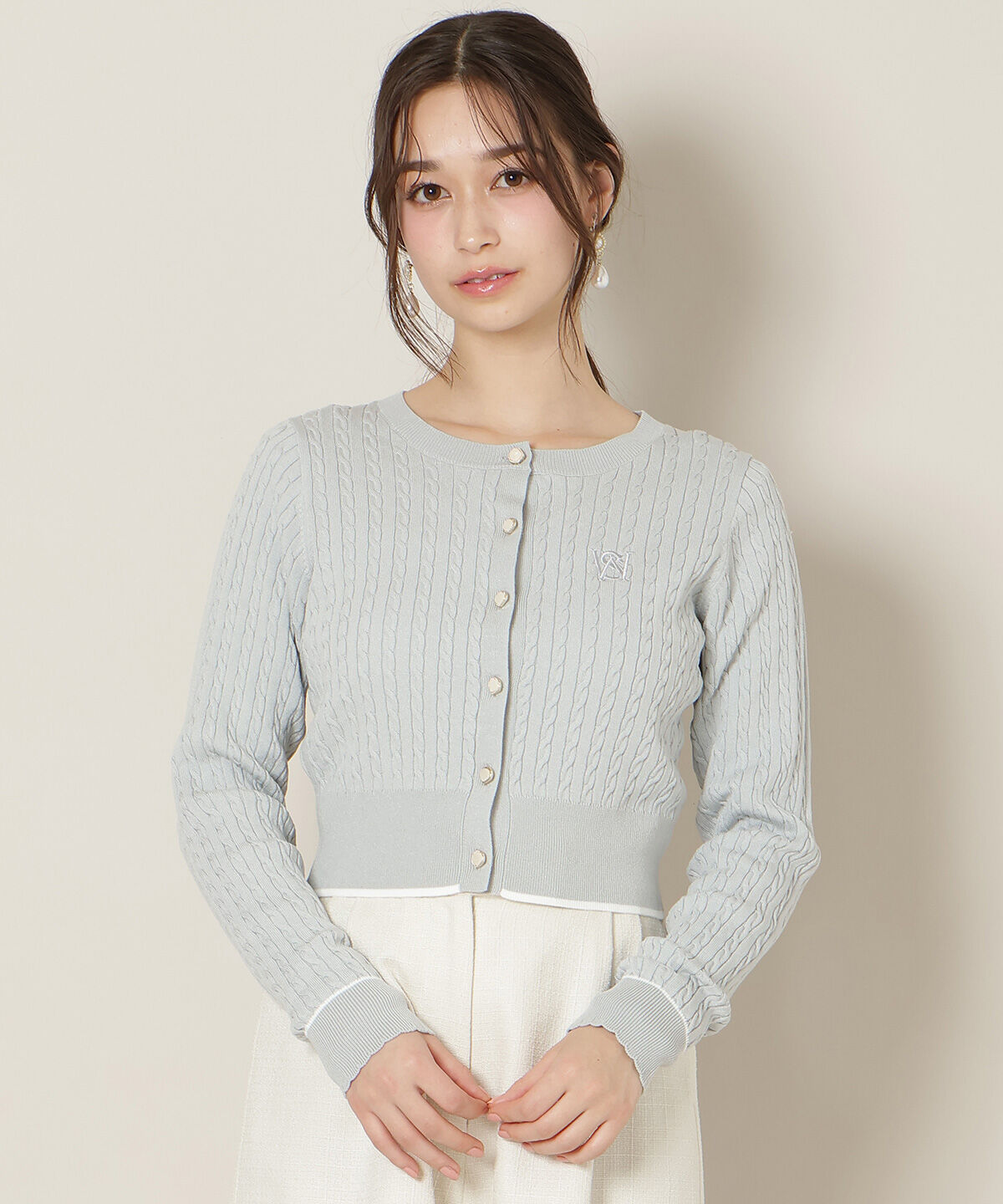 WILLSELECTION「ミニケーブルコンパクトカーディガン」|カーディガン|サックス