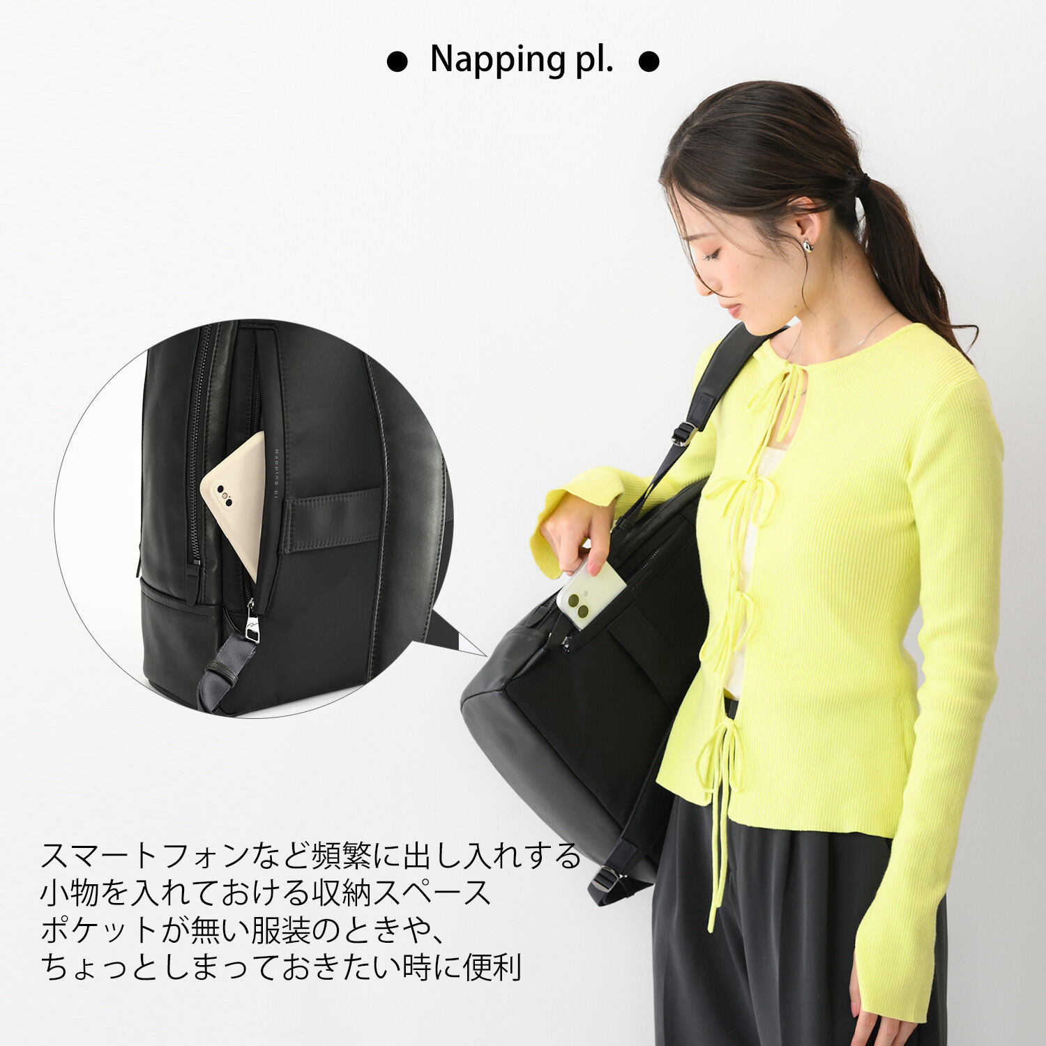 W&.Day/Night「W&.Day/Night ピルクエット レザーリュック A4サイズ 13.3インチPC収納 19011」|リュック|