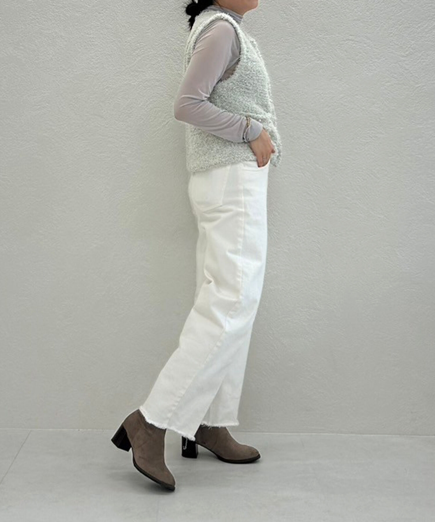 ORiental TRaffic「【 美脚 】 チャンキー ヒール ミドル ブーツ/31408 ヒール6ｃｍ 太ヒール 定番人気」|ショートブーツ|